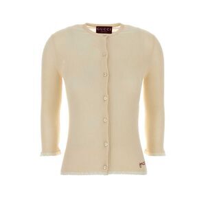 Gucci Women Cream Cotton Cardigan